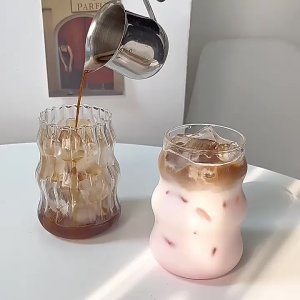 Curve Coffee Latte Borosilicate Glass Mug Christmas Gift Aesthetic Nordic Water Cup