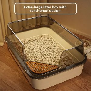 MONLEYTA | Large Open-Style Cat Litter Box Anti-Splash Pedal Sanded Half-Closed Toilet For Kittens Cat Supplies ManliTa Brand H0709123807