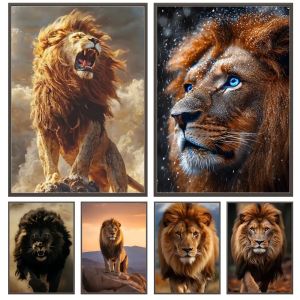 Popular Animal Lion Poster Versatile HD Waterproof Wall Art Self-Adhesive Decor for Any Space Ideal Gift