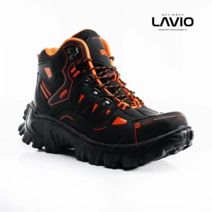 Sepatu Gunung Hiking Touring Safety Boots Pria Ujung Besi Lavio Gradien High New Suede Premium