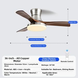 Suction Ceiling Fan Light Variable Frequency Modern Minimalist