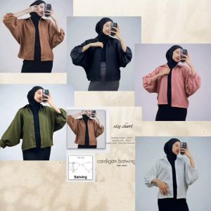 Cardigan Baju Atasan Wanita Dewasa Remaja Muslim Kekinian Terbaru Termurah Terlaris Bahan Cotton