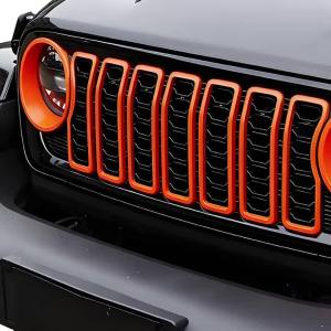 Car Front Grille Inserts Trim Headlight Decoration Cover for Jeep Wrangler JL Gladiator JT 2024 2025 2026 Exterior Accessories