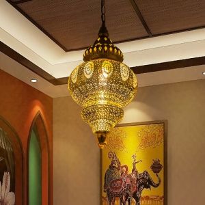 โคมไฟห้อยเพดาน โคมไฟระย้า โคมไฟความคิดสร้างสรรค์ โคมไฟระย้าประเภทโมร็อกโก โคมไฟบาร์ร้านอาหาร โคมไฟโรงแรมโคมไฟวินเทจโคมไฟระย้าสีทอง