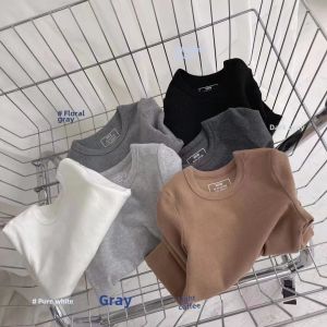 Kids Cotton Base Shirt Spring Autumn Underwear Baby Long Johns Top Boys and Girls round Neck Tops Children and Teens Long Sleeves T-shirt Black