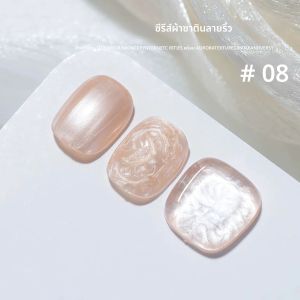 12ML 1-12PCS ยาทาเล็บสีดำสำหรับฤดูใบไม้ร่วง สไตล์ญี่ปุ่น ประกายมุก เกล็ดวิ้ง ยาทาเล็บเจล ยูวีไลท์ สำหรับเล็บสีขาว