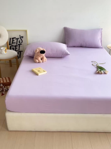 3in1 Plain Bedsheet Set Korean Cotton Fully Garterized No Gusot No Lukot Brushed Bedsheet Single/Double/Queen/King Size
