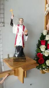 Tượng Cha Trương Bửu Diệp(Cha Diệp) 35cm(có thánh giá là 40cm) tượng composite áo trắng khăn đỏ