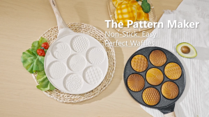 SUPVIBE Non Stick Waffle Egg Pan Round 7 Hole Fast Breakfast Cooking Pan Omelete Suitable All Stove