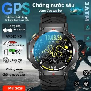 Đồng Hồ Thông Minh Quân Sự T-Rex 3 Dành Cho Nam Giới Có GPS La Bàn Máy Đo Độ Cao Khí Áp Màn Hình AMOLED Chống Nước Chức Năng Gọi Bluetooth