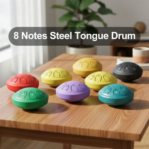 8 Notes Ethereal Drum Steel Tongue Drum Rain Chime Handpan 4.5 Inches Mini Musical Toy Instrument for Kids and Beginner
