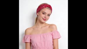 1PC Womens Bohemian Wide Headband With Bandana Print Water Absorbent Elastic Cross Straps For Yoga Running Daily Wear Headwears