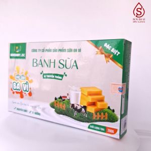 Bánh Sữa Ba Vì Ít Đường Bánh Sữa Non Ba Vì Nguyên Chất Từ Sữa Bò Tươi - Hộp 200G/14 Thanh