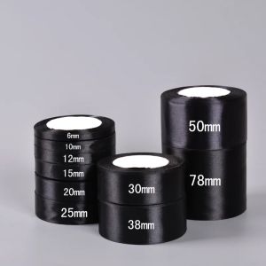 6-10-12-15-20-25-30-40-50-80mm Black Satin Ribbon Christmas Wedding Birthday Party Gift Wrapping Silk Ribbons DIY Accessory Bow