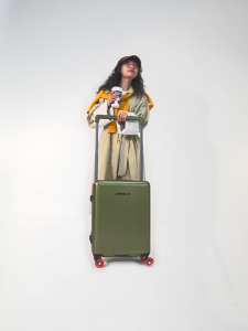 JUPITER FLY Front-Open Suitcase | 3-Layer PC 360° Spinner Wheels Durable for Work & Travel
