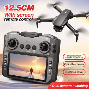 Drone Mini 5.5 Inch Skrin Pemegang Jauh UAV Kamera Drone Brushless Dengan Lipat Wifi FPV HD 12.5cm Kontrol Jauh dengan Skrin ESC Dual Kamera Penghantaran Gambar Definisi Tinggi