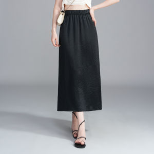 Acetate Ice Silk Face Half Skirt Womens Thin High Waist A-Line Midi Draping Elegance Skirt Summer New Style Elegant Ladys Skirt