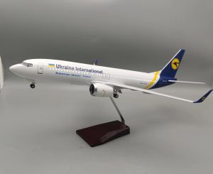 1/85 Large Scale Ukraine B737 Diecast Resin Airplane Model Kit with Stand＆Wheel for Adult Airplane Decoration Display Toys Gift