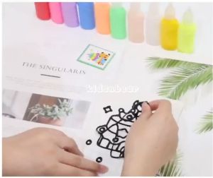 DIY STICKER PAINTING GEL 3D mainan edukasi anak prakarya instant sticky art / melukis mewarnai menggambar stiker ditempel gelas piring / mainan anak perempuan / mainan anak laki-laki