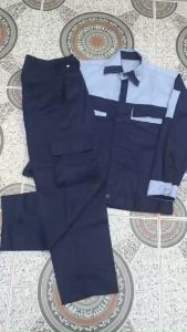 Quần bảo hộ lao động nam quần lao động nam túi hộp vải kaki mềm mịn may đẹp có dây thắt ống quần màu xanh đen