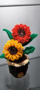 ดอกทานตะวันลวดกำมะหยี่ DIY