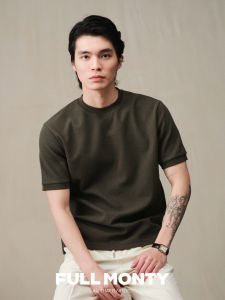 Waffle Round Neck Cotton Blend T-shirt