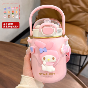 Childrens Thermal Cup Girl Anti-fall High Aesthetic Straw Insulated Water Cup Food Grade 316 Stainless Steel Cup Boy