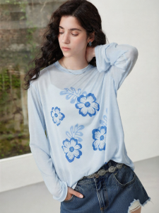Toyouth | Áo Blouse In Hoa Mỏng Nhẹ Tencel