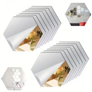 Self Adhesive Acrylic Mirror Flexible Plastic Mirror Sheets Wall Stickers DIY Free Combination Wall Stickers Perfect for Home