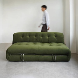 Nordic Luxury Small Apartment Living Room Sofa Straight Row Designer Floor Standing No Armrests Large Steel Tooth Three-Seater