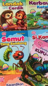 Buku Dongeng Seri Fabel Inspiratif (A5) Full Set Cerita Seri Anak Hewan Bergambar Bilingual