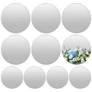 10 Miếng Đế Nến Hình Tròn Bằng Acrylic 20cm Tự Dính Trang Trí Nhà Cửa Tiệc Cưới Vật Trang Trí Trung Tâm Bàn Tiệc