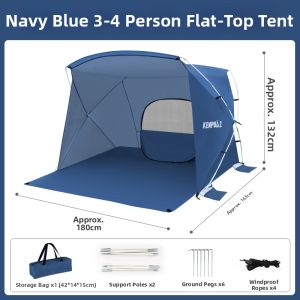KENPUAZ | Portable Outdoor Beach Tent Large Space Sun & Light Rain Protection