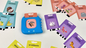 Interactive Talking Flash Cards Language Learning Gift for Boys and Girls Portable Vocabulary Builder Early Education Portable Pronunciation Oral Learning Card Machine Kids Toys
