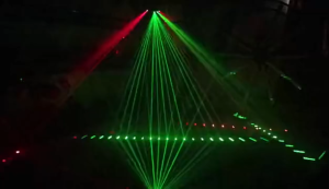 ORI Alien Lampu Disco laser sensor suara musik sorot panggung LED RGB 128 Pattern DMX512 90W