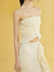 MURMURMI แบรนด์ดีไซเนอร์ ชุดเกาะอกผูกปมลายเรือใบ ทรงหลวม แขนกุด ผ้าโพลีเอสเตอร์ ผ้าไนลอน ผ้าฝ้าย ฤดูใบไม้ผลิ 2024