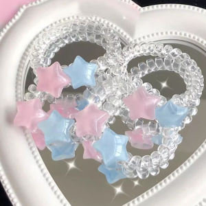 🔥Cute Pentagram Hair Rope Bracelet Telephone Wire Rubber Band Cute Girl Head Rope LovelylifeFu👍