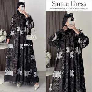 FENILI FLONI DRESS WANITA RAYON MOTIF ETNIK BY MOELA