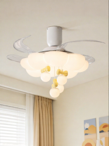 FANCY LAMP CLUB | Modern Cream Cartoon Creative Eye-protecting Full Spectrum Childrens Fan Light