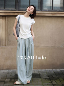 Amy wine house | Slim Fitting Casual Round Neck Waist-Cinching T-Shirt