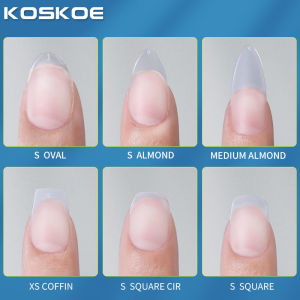 UR SUGAR KOSKOE Press On Nails Almond Nail Tips Clear Full Cover Fake Nail Artificial Matte Coffin Acrylic Soft Gel Tips Nail Extensions