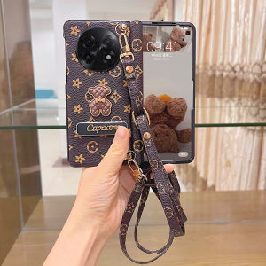 เคสหนัง PU สุดหรูสำหรับ OPPO ค้นหาแบบ N3พับได้ N5มีสายโซ่พาดลำตัวบานพับแม่เหล็กกันกระแทกอุปกรณ์เสริมโทรศัพท์ในตัวสำหรับ OPPO Find N5/N3