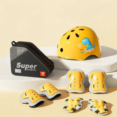 SUPER YOUNGSTER | Childrens Roller Skating Protection Gear Helmet Set Balance Bike Bicycle Skateboard Ice Skating Knee Pads Professional Protective Equipment