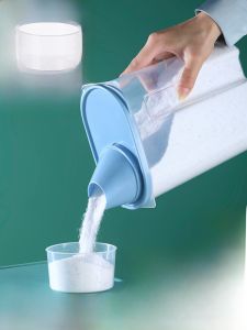 Large Home Use Laundry Powder Storage Box Multi-Functional Covered Container with Measuring Cup Plastic Storage Bottle Small Jar