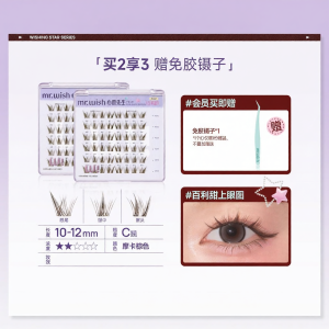 Mr.wish | Beginner-friendly Natural Look Wide Angle Fake Eyelashes