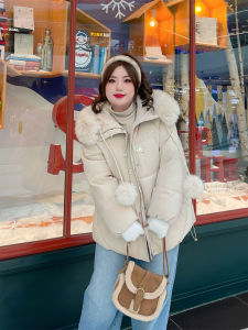 New Chinese Style Short Cotton Jacket with Button for plus Size Women Winter Coat Casual Commute Loose Fit Long Sleeve