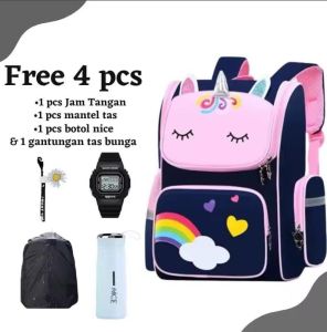Tas ransel anak perempuan TK SD tas unicorn BANYAK BONUS tas sekolah tas anak tas ransel