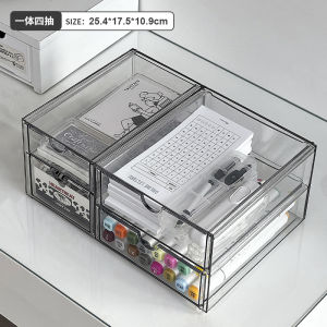 กล่องเก็บของสำนักงาน Acrylic Organizer สำหรับจัดระเบียบโต๊ะทำงาน กล่องเก็บของสำหรับใส่ปากกา ชั้นวางของแบบแยกชั้นใส