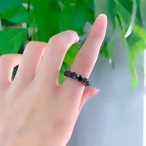 1pc S925 Silver with 7 Carat Black Moissanite Co-ed Ring Diablo Ring Hip Hop Style Ring Gift for Mother | Gift for Her | Birt