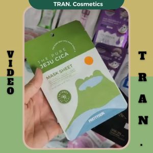 Mặt Nạ Rau Má Pretty Skin Mặt Nạ Rau Má Dưỡng Ẩm Dịu Da The Pure Jeju Cica - TRAN.Cosmetics.
